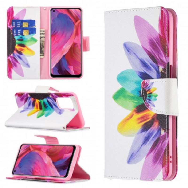 Flip Case Leren Oppo A54 5g / A74 5g Bloem Aquarel