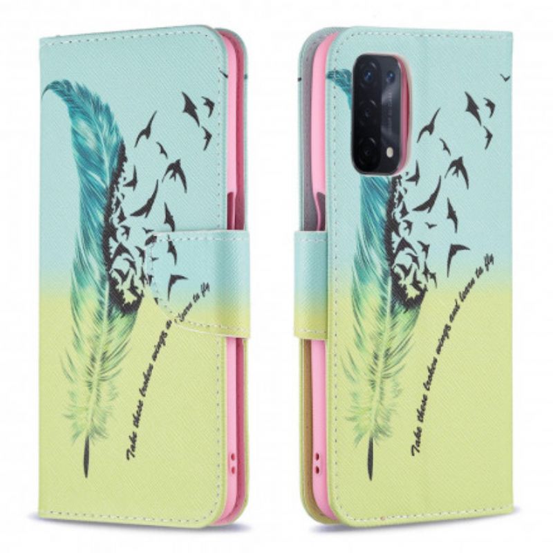 Flip Case Leren Oppo A54 5g / A74 5g Leer Vliegen