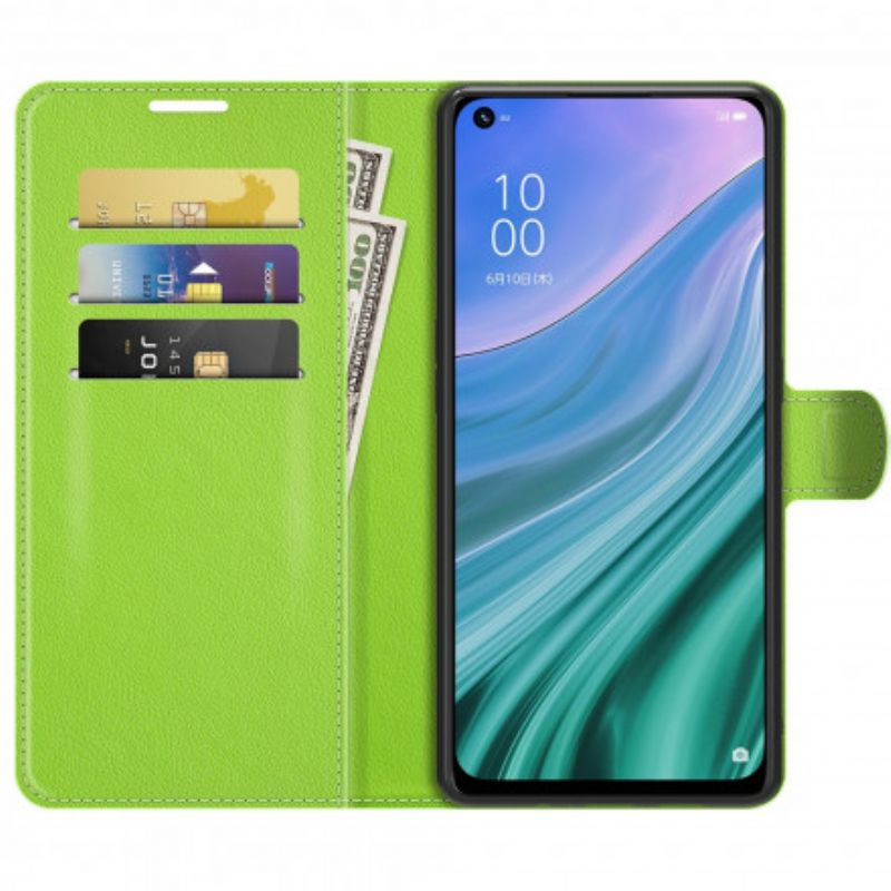 Folio-hoesje Oppo A54 5g / A74 5g Klassiek Litchi Kunstleer