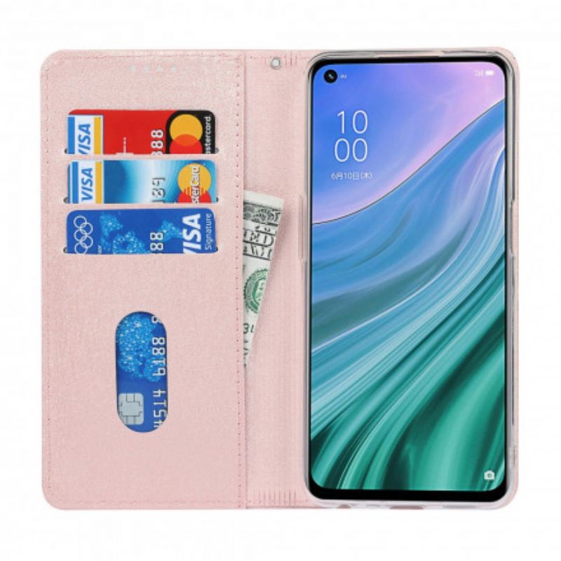 Folio-hoesje Oppo A54 5g / A74 5g Zacht Lederen Stijl Met Riem