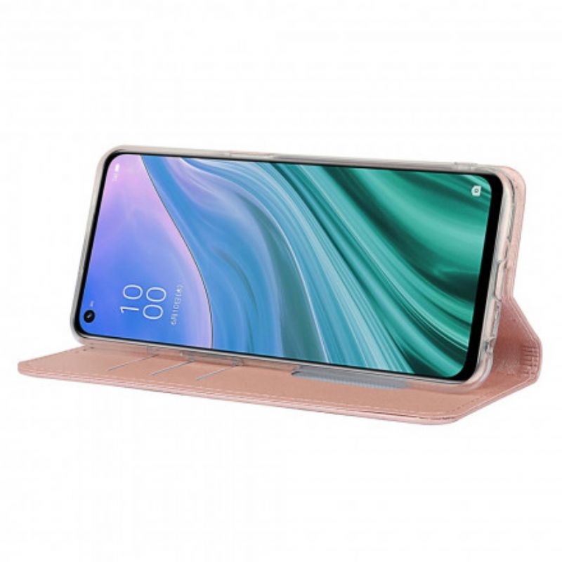 Folio-hoesje Oppo A54 5g / A74 5g Zacht Lederen Stijl Met Riem