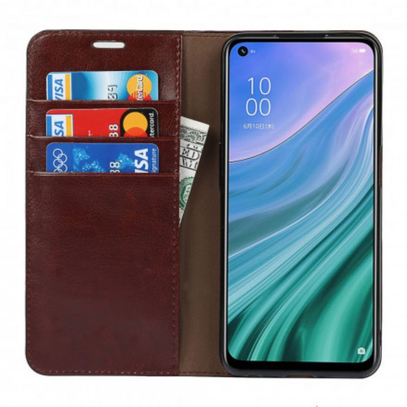 Folio-hoesje Voor Oppo A54 5g / A74 5g Echt Leer