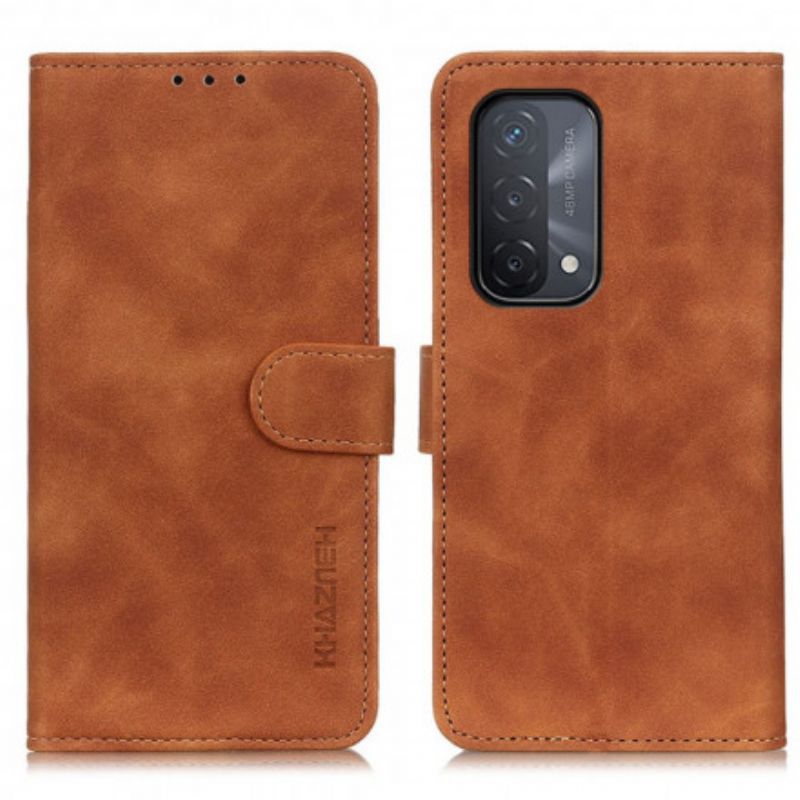 Leren Hoesje Voor Oppo A54 5g / A74 5g Khazneh Vintage Mat Leereffect