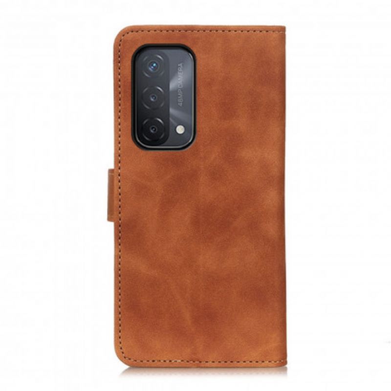 Leren Hoesje Voor Oppo A54 5g / A74 5g Khazneh Vintage Mat Leereffect