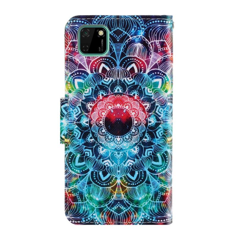 Bescherming Hoesje Huawei Y5p Telefoonhoesje Flitsende Mandala Met String