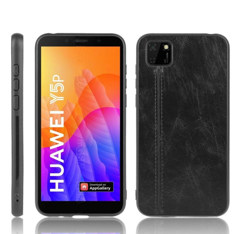 Case Hoesje Huawei Y5p Rood Telefoonhoesje Stiksels In Leerstijl