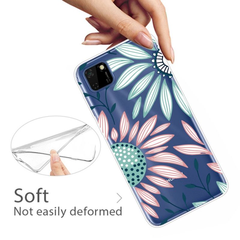 Case Hoesje Huawei Y5p Telefoonhoesje Een Bloem Transparant