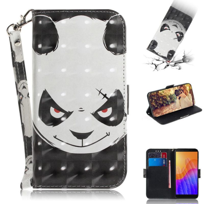 Cover Folio-hoesje Huawei Y5p Telefoonhoesje Boze Panda Met String