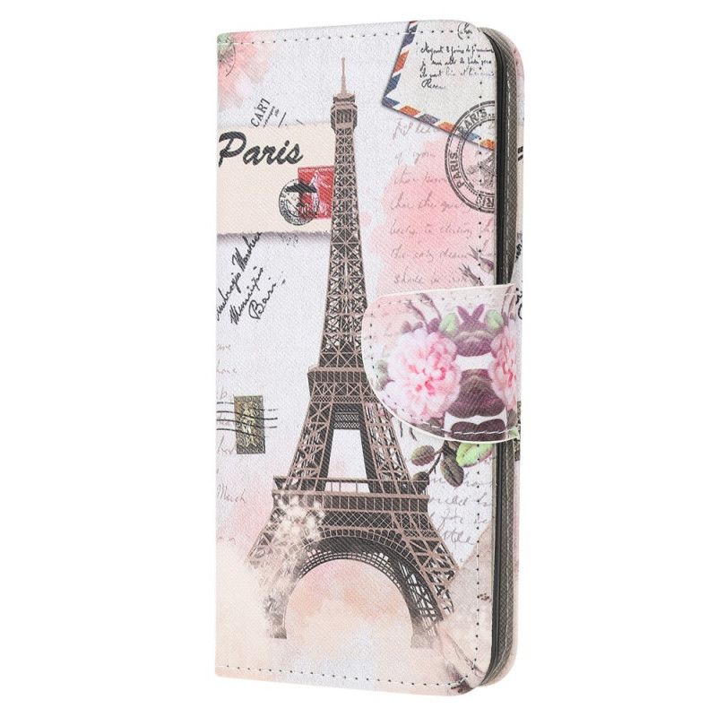 Cover Folio-hoesje Huawei Y5p Telefoonhoesje Retro Eiffeltoren