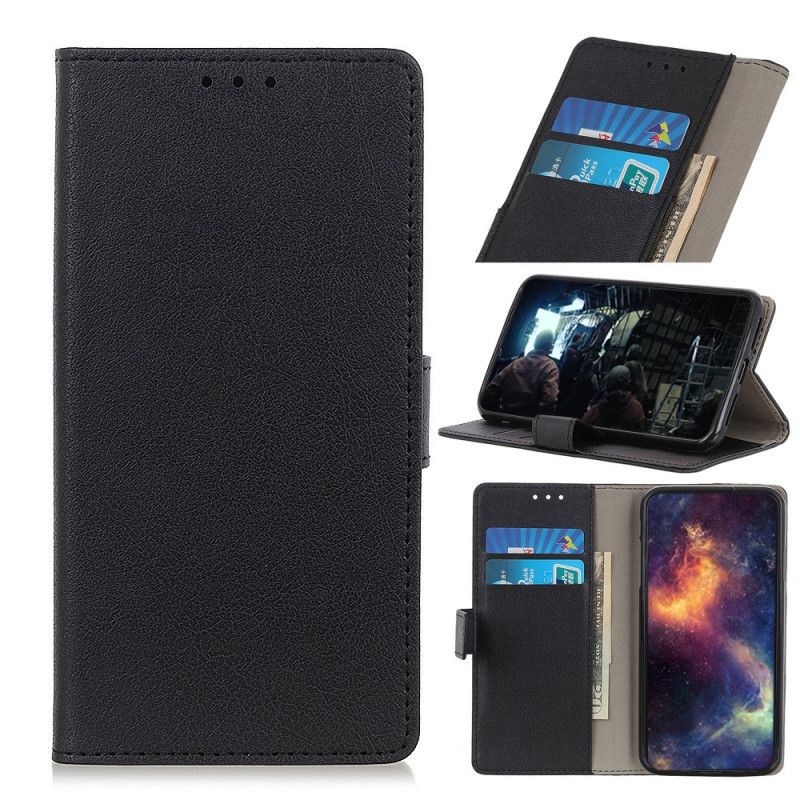 Cover Folio-hoesje Huawei Y5p Wit Zwart Telefoonhoesje Eenvoudig Klassiek Leereffect