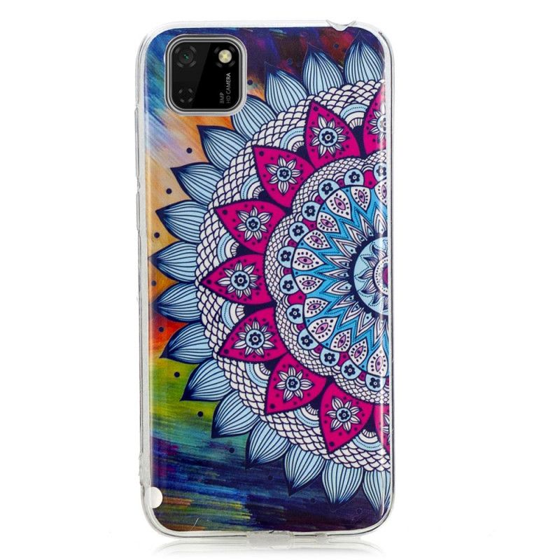 Cover Hoesje Huawei Y5p Telefoonhoesje Fluorescerende Mandala