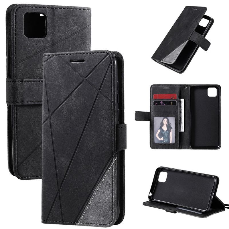 Flip Case Leren Huawei Y5p Rood Zwart Kunstenaarsstijl