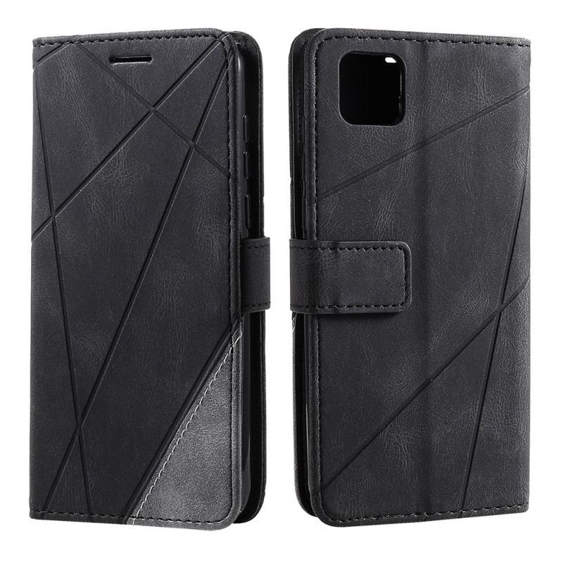 Flip Case Leren Huawei Y5p Rood Zwart Kunstenaarsstijl