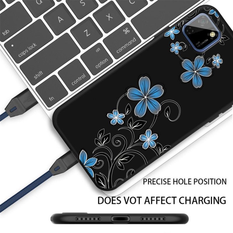 Hoesje Huawei Y5p Blauwe Bloemen