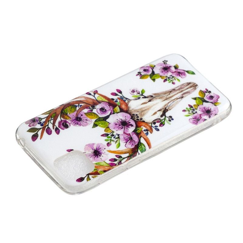 Hoesje Huawei Y5p Eland Met Fluorescerende Bloemen