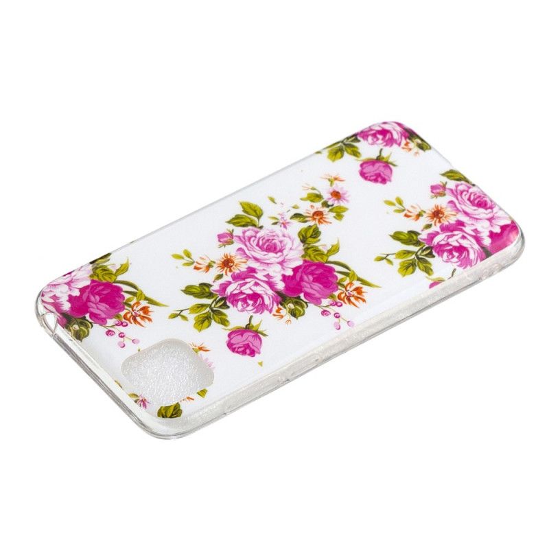 Hoesje voor Huawei Y5p Fluorescerende Vrijheidsbloemen