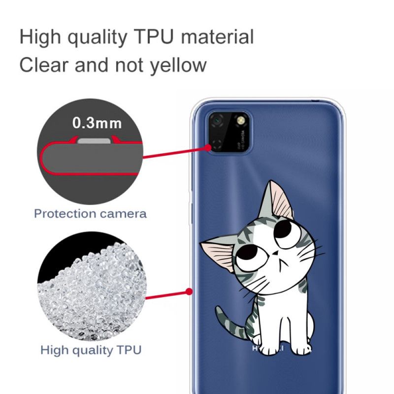 Hoesje voor Huawei Y5p Wit Zwart Let Op De Katten