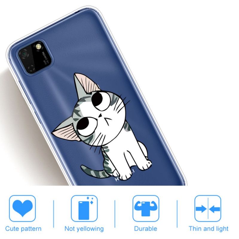 Hoesje voor Huawei Y5p Wit Zwart Let Op De Katten