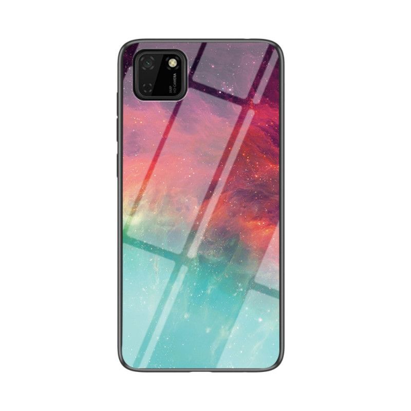 Hoesje voor Huawei Y5p Wit Zwart Premium Kleuren Gehard Glas