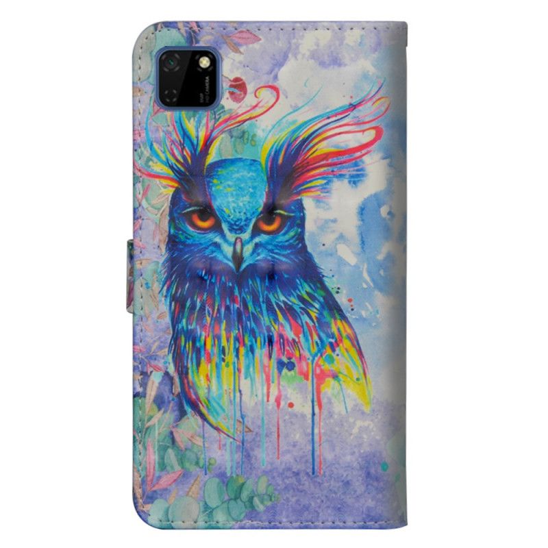 Leren Hoesje Huawei Y5p Aquarel Vogel