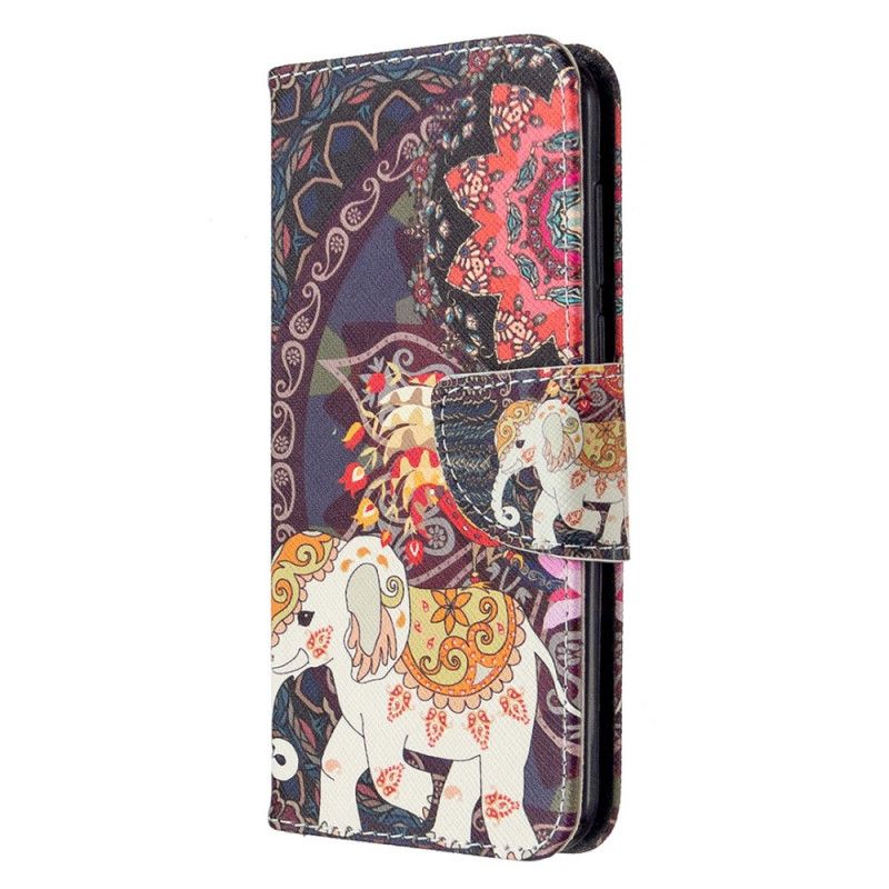 Leren Hoesje Huawei Y5p Etnische Olifantenmandala