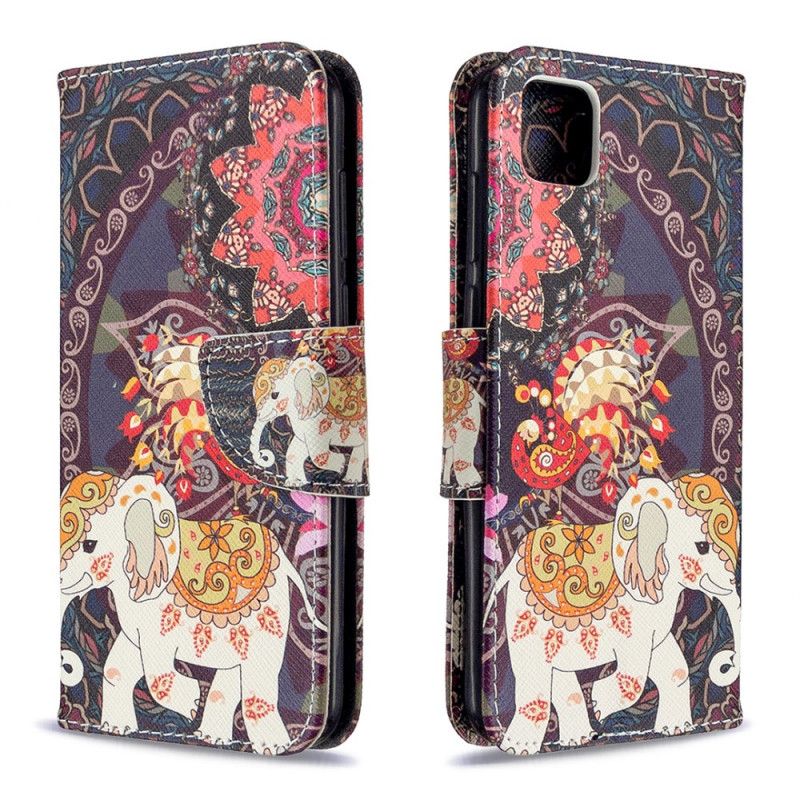 Leren Hoesje Huawei Y5p Etnische Olifantenmandala