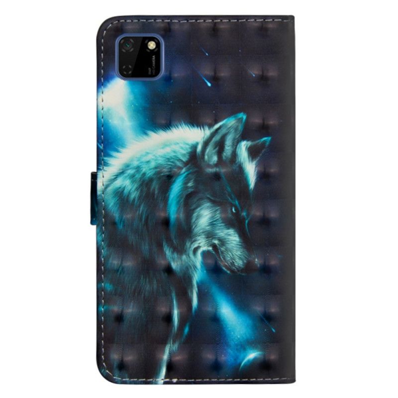 Leren Hoesje Huawei Y5p Majestueuze Wolf