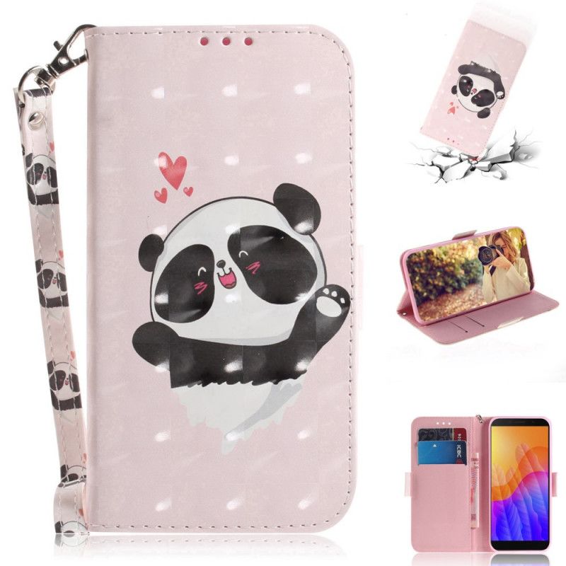 Leren Hoesje Huawei Y5p Panda Love Met String