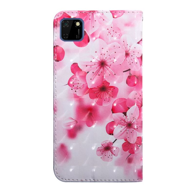 Leren Hoesje Huawei Y5p Roze Bloemen