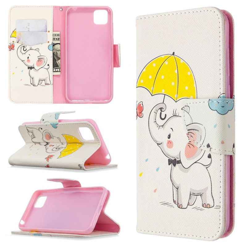 Leren Hoesje Huawei Y5p Telefoonhoesje Babyolifant