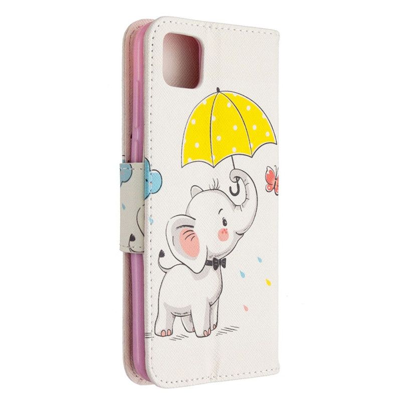 Leren Hoesje Huawei Y5p Telefoonhoesje Babyolifant