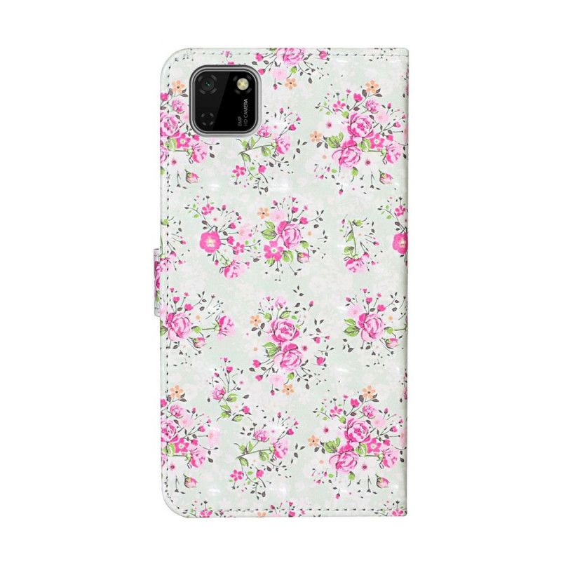 Leren Hoesje Huawei Y5p Vrijheidsbloemen