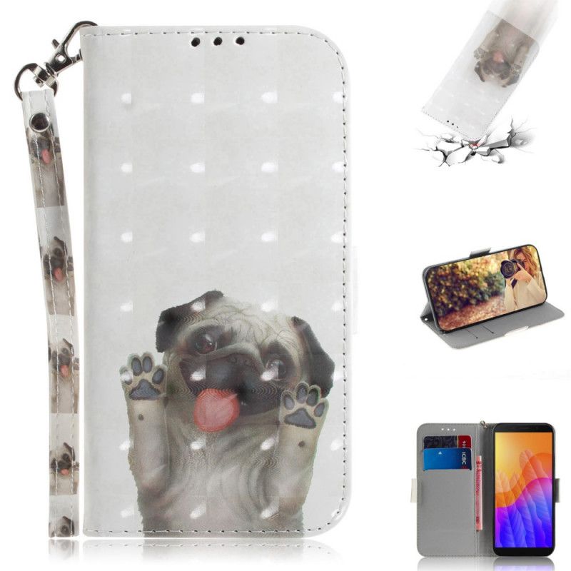 Leren Hoesje voor Huawei Y5p Hou Van Mijn Hond Met String