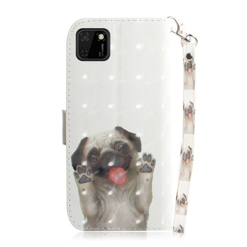 Leren Hoesje voor Huawei Y5p Hou Van Mijn Hond Met String