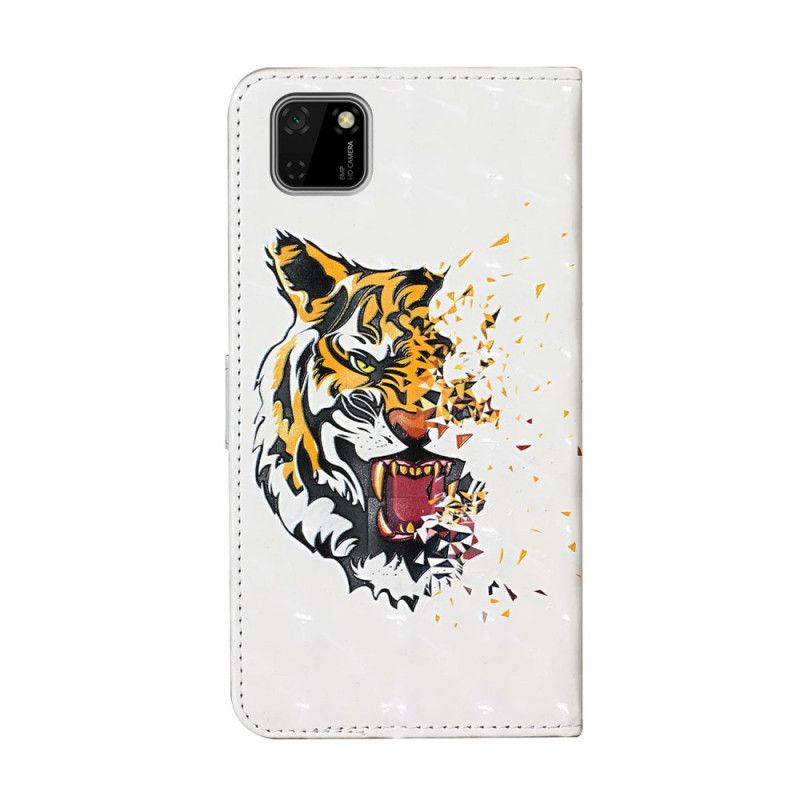 Leren Hoesje voor Huawei Y5p Magische Woeste Tijger