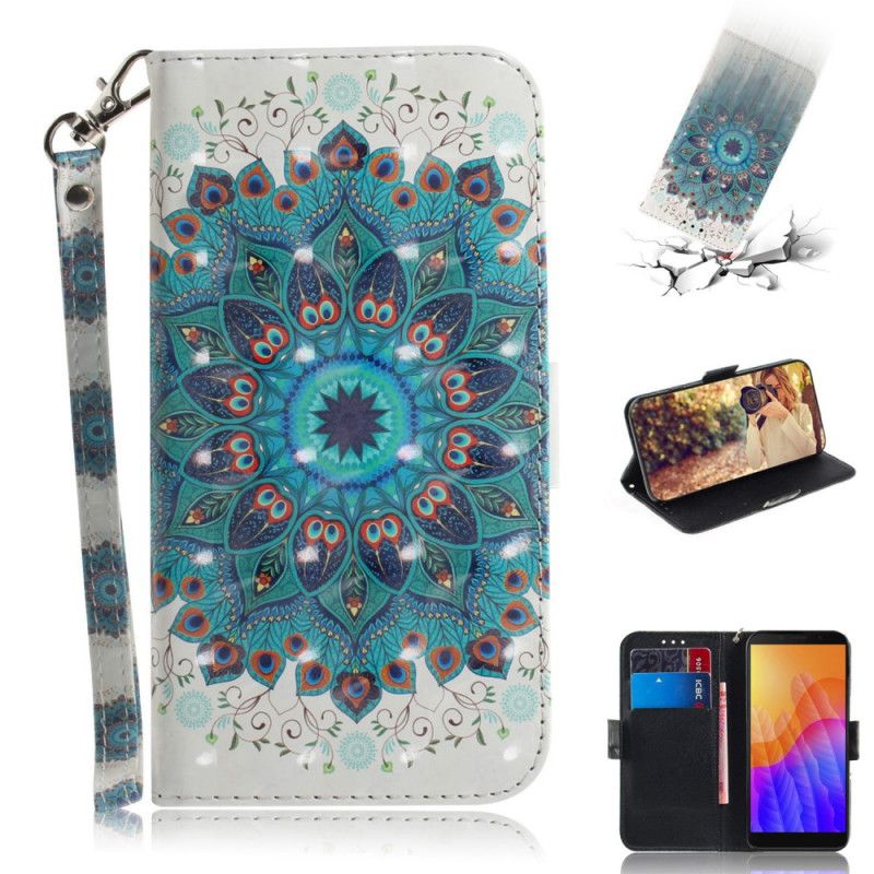 Leren Hoesje voor Huawei Y5p Meesterlijke Mandala Met String