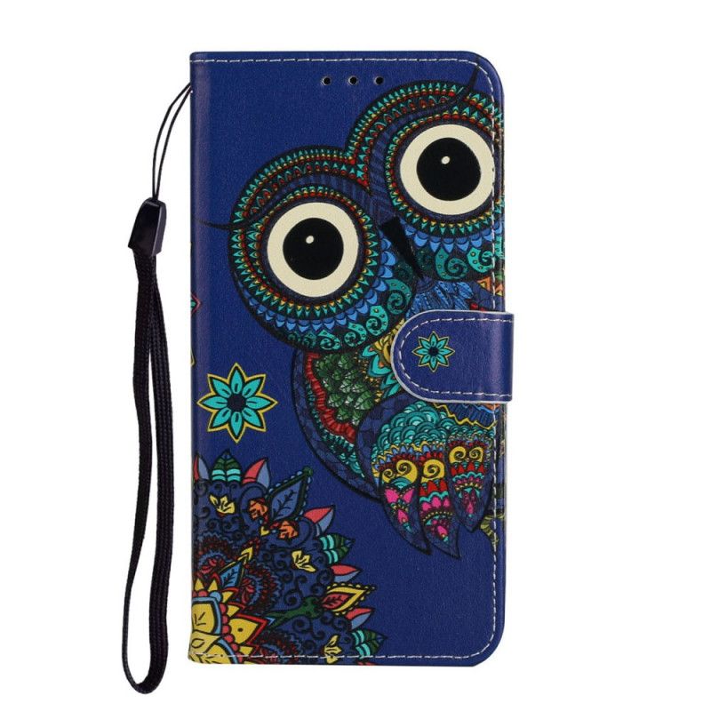 Leren Hoesje voor Huawei Y5p Uil In Mandala