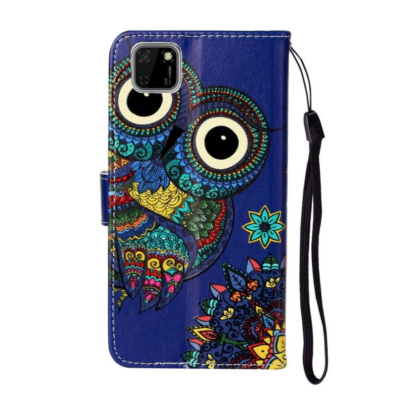 Leren Hoesje voor Huawei Y5p Uil In Mandala