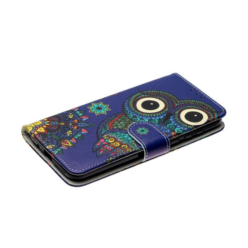 Leren Hoesje voor Huawei Y5p Uil In Mandala