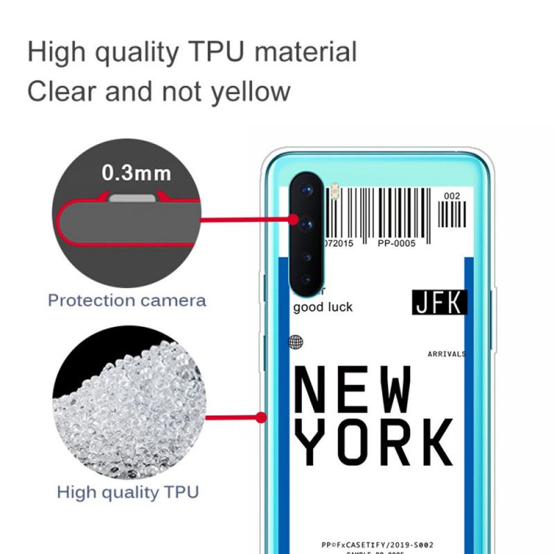 Case Hoesje OnePlus Nord Donkerblauw Zwart Telefoonhoesje Instapkaart Naar New York