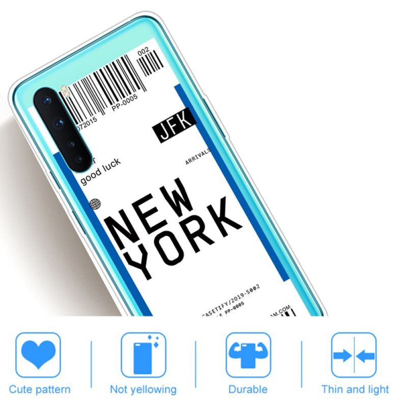 Case Hoesje OnePlus Nord Donkerblauw Zwart Telefoonhoesje Instapkaart Naar New York