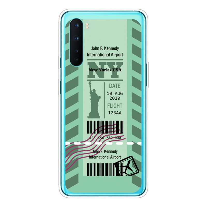 Case Hoesje OnePlus Nord Donkerblauw Zwart Telefoonhoesje Instapkaart Naar New York