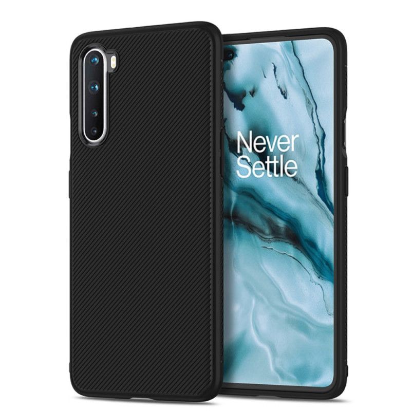 Case Hoesje OnePlus Nord Donkerblauw Zwart Telefoonhoesje Keperstof Uit De Jazzserie