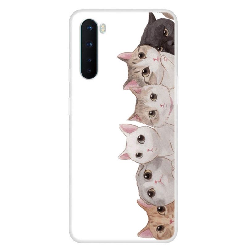 Case Hoesje OnePlus Nord Telefoonhoesje Luisterende Katten