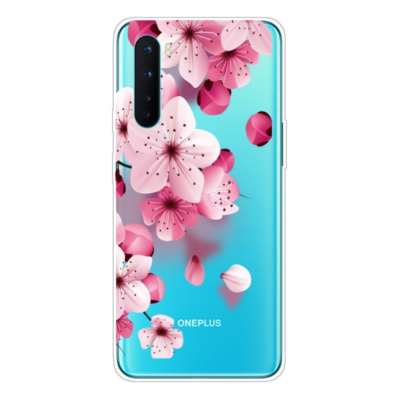 Cover Hoesje OnePlus Nord Roze Magenta Telefoonhoesje Premium Bloemen