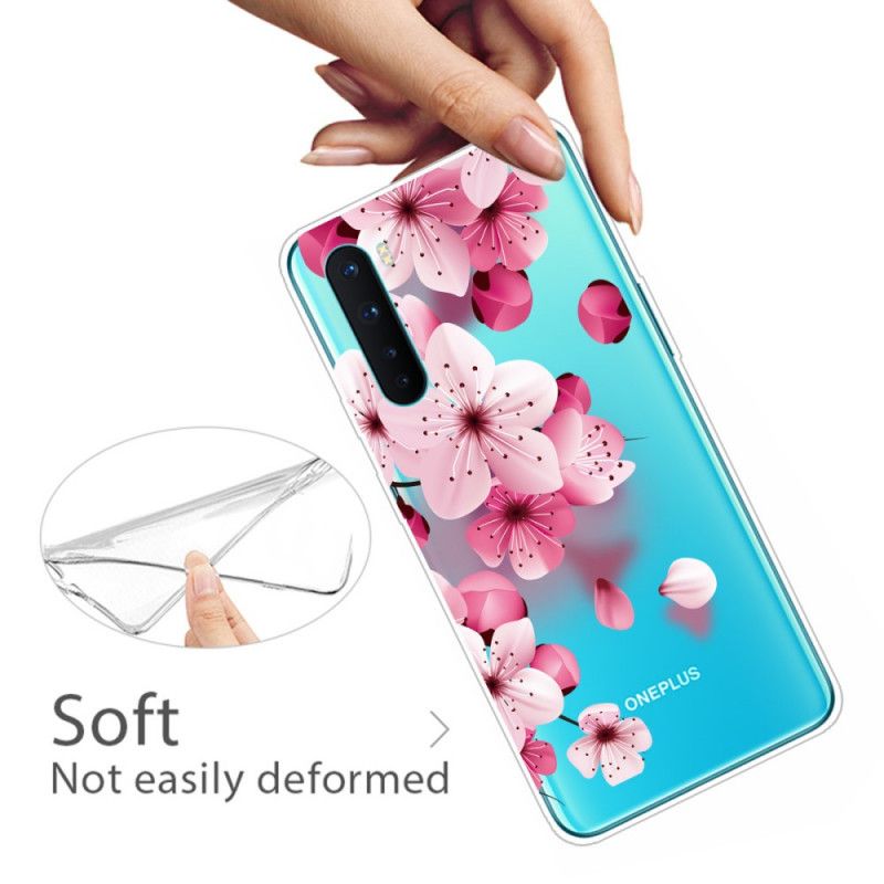 Cover Hoesje OnePlus Nord Roze Magenta Telefoonhoesje Premium Bloemen