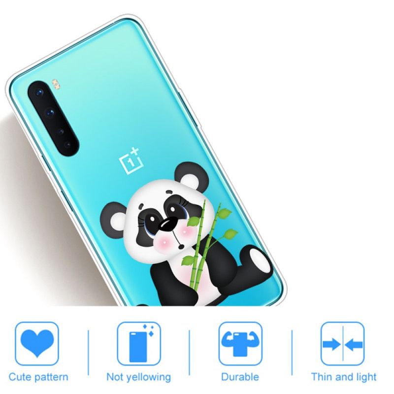 Cover Hoesje OnePlus Nord Telefoonhoesje Transparante Droevige Panda