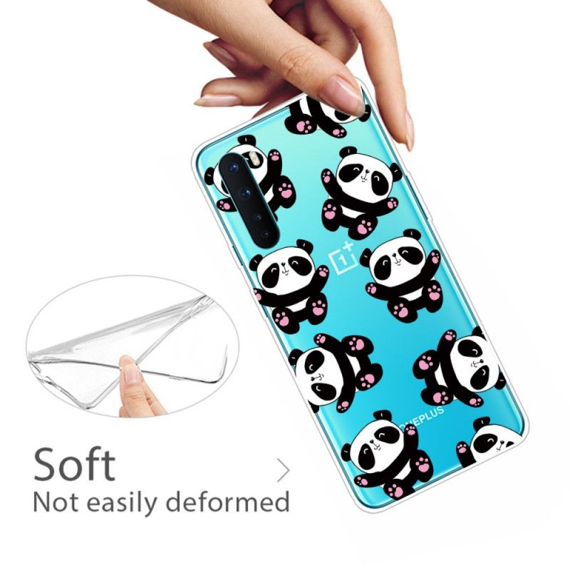 Cover Hoesje OnePlus Nord Telefoonhoesje Transparante Panda'S Hebben Plezier