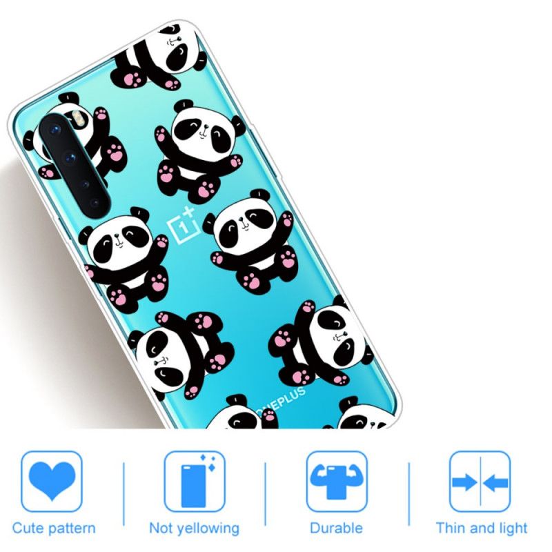 Cover Hoesje OnePlus Nord Telefoonhoesje Transparante Panda'S Hebben Plezier