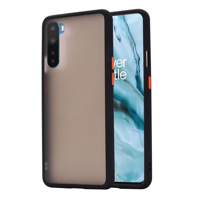 Hoesje OnePlus Nord Rood Zwart Hybride Gekleurde Randen